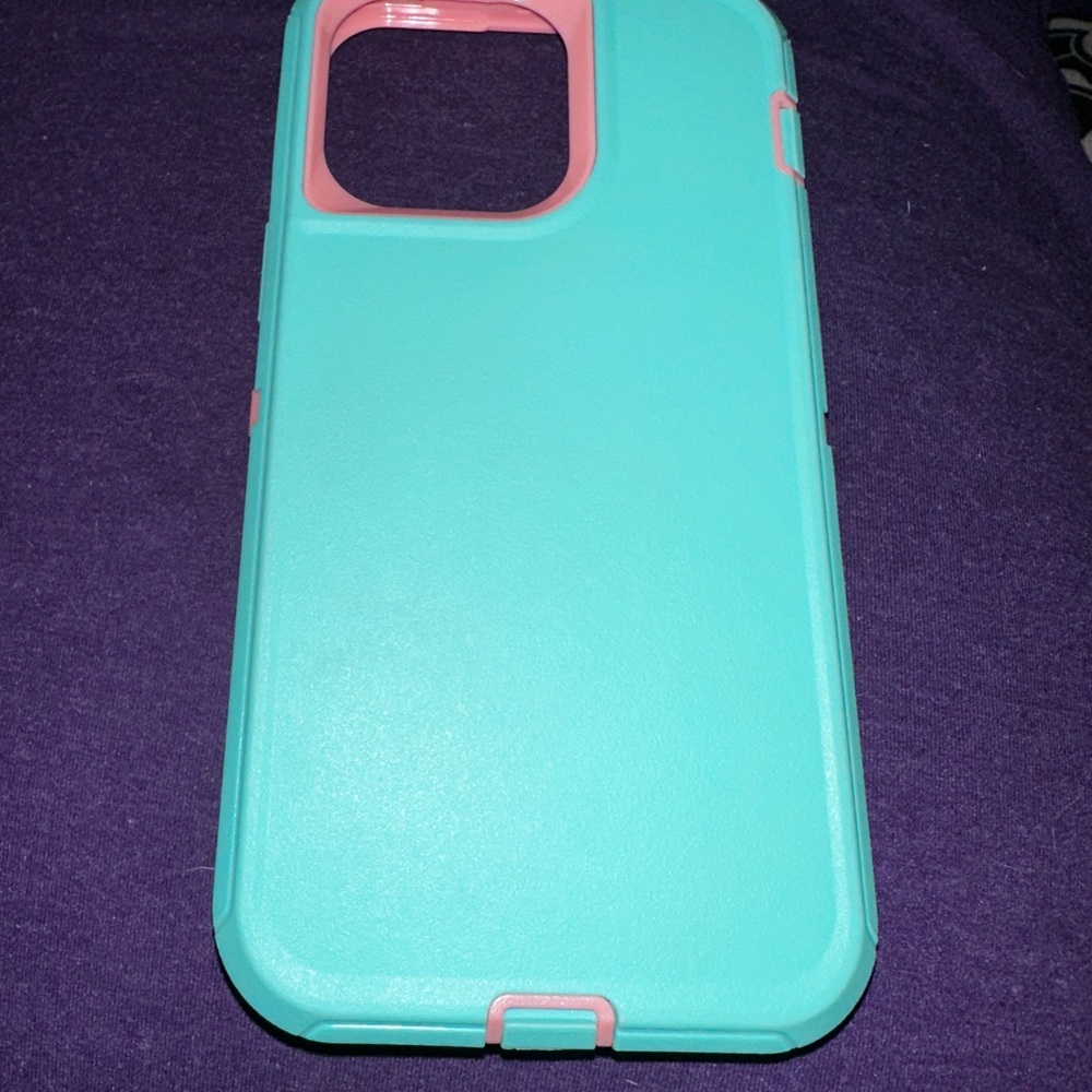 iPhone 14 Pro Max Teal and Pink Protective Phone Case